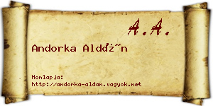 Andorka Aldán névjegykártya
